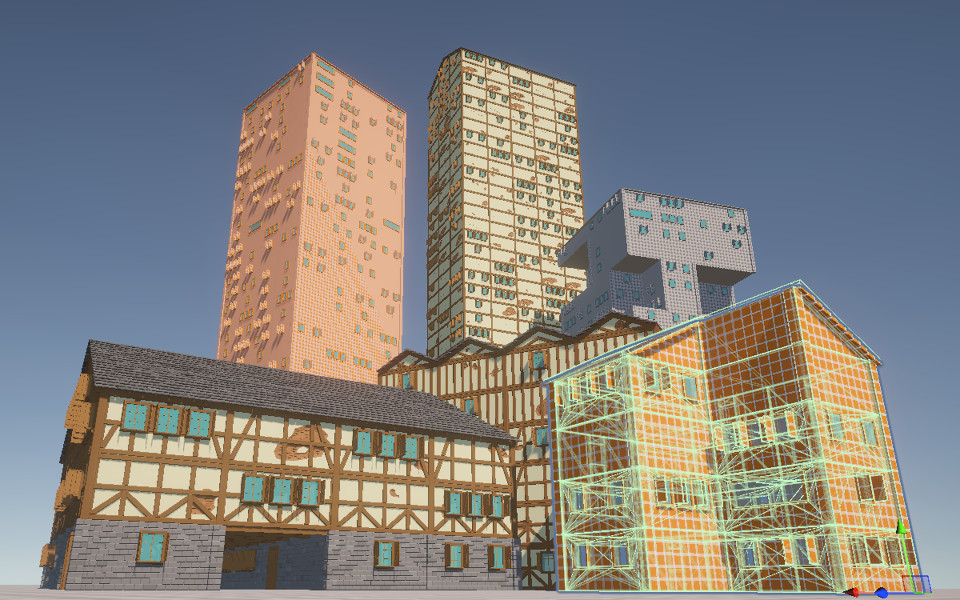 Generate small or large buildings with rooms in a second.
